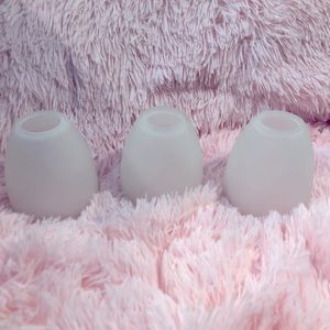 White frosted glass light shades set of 3